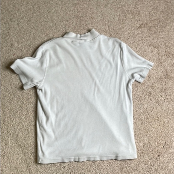 Basic Editions White Fitted Short Sleeve Mock Turtleneck - Picture 3 of 3